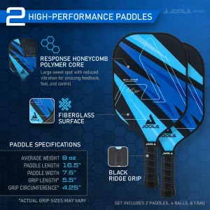 JOOLA Ben Johns Blue Lightning Pickleball Paddle Set